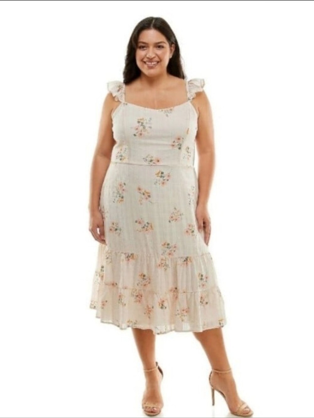 Lily Rose Flutter Sleeve Midi Dress Size XL